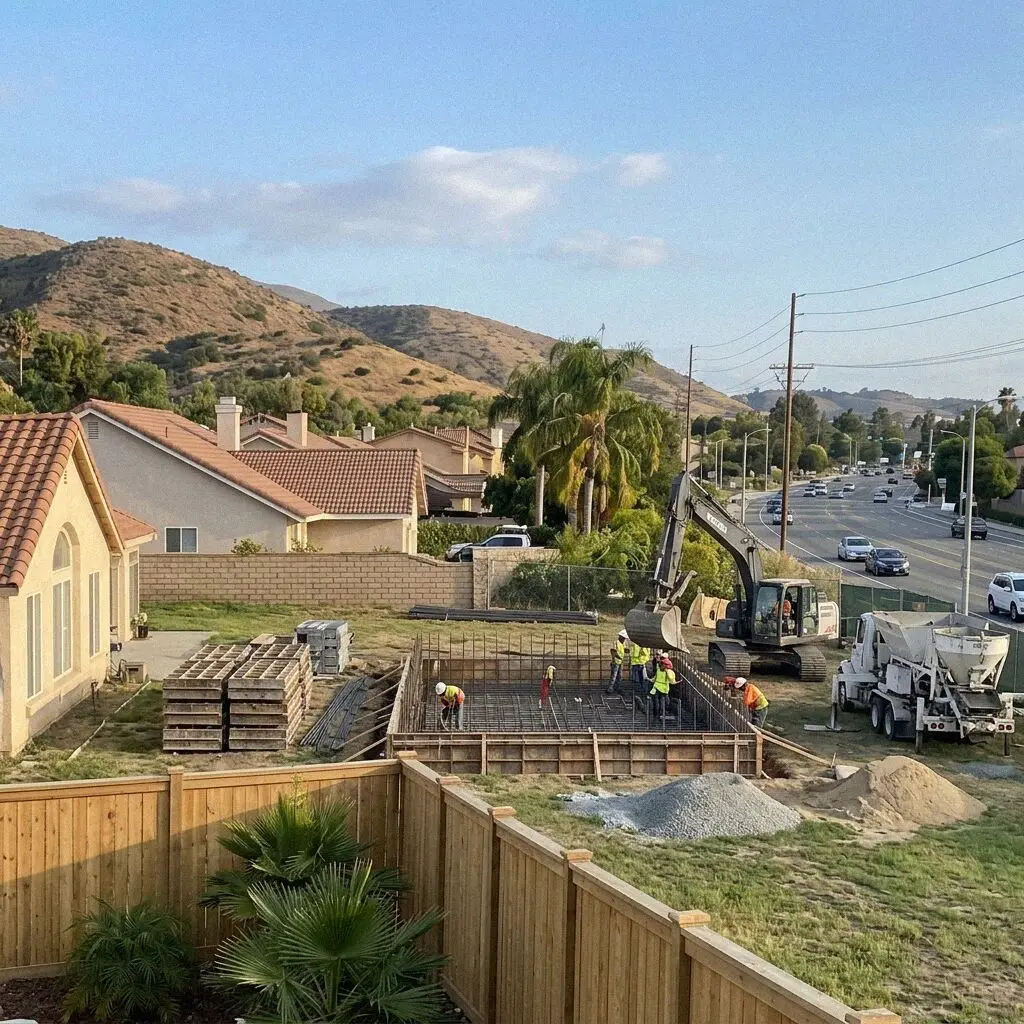 A residential street of 1950s homes in Arlington, Riverside CA